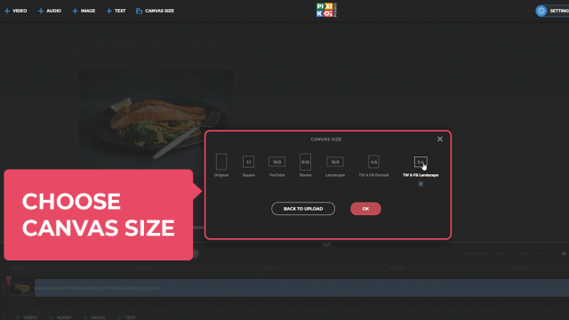 Choose canvas size